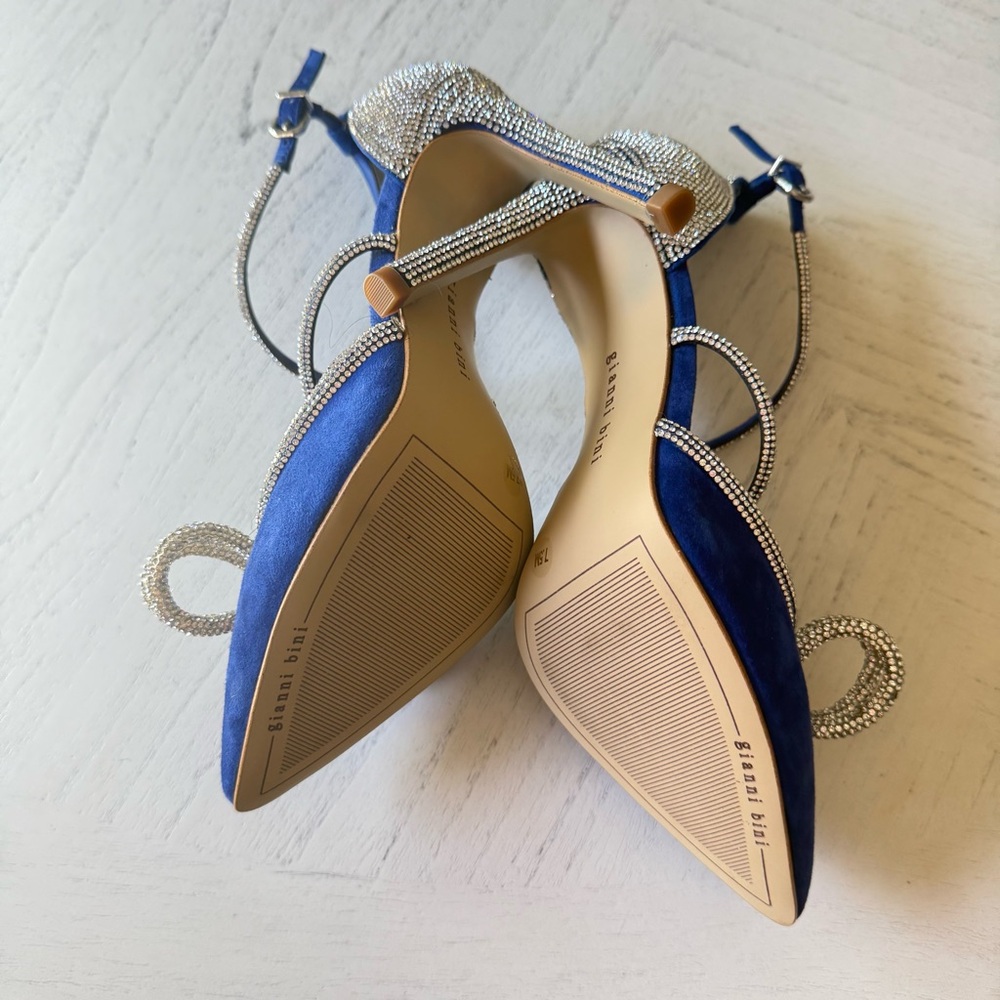 New Gianni Bini Rhinestone Bow Pointed Toe Pumps Heels - Picture 7 of 9